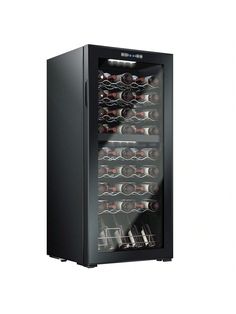 a wine cooler with many bottles in it