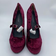 Brand New Without Box! In Excellent Condition! Color: Wine Heel Size: 5” Wine Heels, White Platform Sandals, Mary Jane Platform Shoes, Goth Shoes, Black Platform Shoes, Velvet Loafers, Black Leather Pumps, Platform Loafers, Jeffrey Campbell Shoes