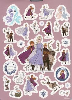 the frozen princess sticker sheet is shown