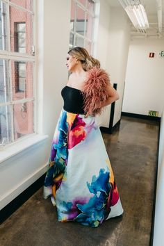 Our lustrous floral explosion floor-grazing wrap ballgown skirt is the ultimate separate! The waistband is a beautiful stretch elastic waistband that you can wrap making it comfortable and able to be sized freely. This skirt is evocative of classic romance and can be worn both casually paired with a graphic tee, with a formal top or bodice or with our signature byVINNIK detached puff sleeves! a line skirt | ballgown outfit Statement Fashion Pieces, Ballgown Skirt, Long A Line Skirt, Formal Top, Velvet Dress Casual, Classic Romance, Formal Tops