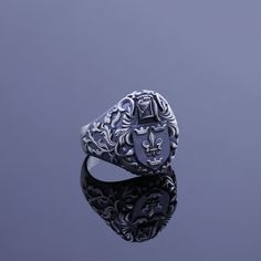 Family crests, also known as coat of arms, are heraldic symbols that represent a particular family or individual. These symbols often include elements such as shields, animals, colors, and other symbolic images. The family crest is usually passed down through generations and holds historical and familial significance. We have created a family crest ring for you that will be considered an heirloom and will be passed down from one generation to the next, serving as a symbol of heritage, tradition Family Crest Aesthetic, Luxury Vintage Signet Ring With Coat Of Arms, Medieval Engraved Signet Ring Gift, Medieval Engraved Signet Ring For Gift, Classic Coat Of Arms Collectible Rings, Classic Coat Of Arms Collectible Jewelry, Classic Coat Of Arms Jewelry For Collectors, Silver Engraved Ring With Coat Of Arms, Classic Collectible Signet Ring With Coat Of Arms