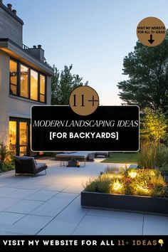 A modern backyard with a sleek patio, geometric planters, and ambient lighting. Backyard Diy Projects, Outdoor Retreat, Diy Backyard