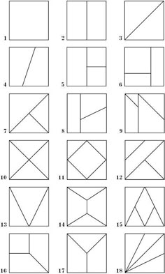 how to draw lines in the shape of squares and rectangles with pictures below