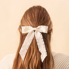 Add a touch of elegance to any outfit! Crafted with exquisite attention to detail, these bows feature delicate ruffles that bring a playful and sophisticated flair to your hairdo. Available in a range of colors to match any occasion, from casual outings to special events. Easy and comfortable fit, secure hold For all hair types and lengths Gold barrette clip closure Dimensions: 8”L x 6”W X 0.5”H Gold Barrette, Metal Hair Clip, Hair Socks, French Girl Style, Metal Hair Clips, Metal Hair, Metallic Hair, Midi Maxi Dress, French Girl