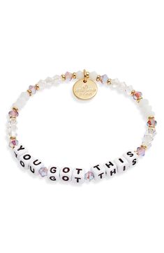 Get motivated with this sweet, statement-making bracelet accented with smooth and sparkling beads. Style Name:Little Words Project You Got This Stretch Bracelet. Style Number: 6136989. Available in stores. Freindship Bracelets, Special Gift Ideas, Little Words Project, Beads Style, Bracelet Inspo, Christian Bracelets, Feminine Jewelry, Letter Jewelry, Gift Ideas For Women