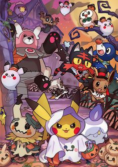 an image of many pokemon characters in the background