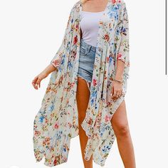 Brand New Long Floral Kimono, Sheer Swimsuit, Chiffon Cardigan, Printed Kimono, Beach Kimono, Sheer Kimono, Casual Kimono, Cardigan Design, Womens Kimono