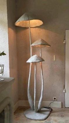 a lamp that is on top of a table