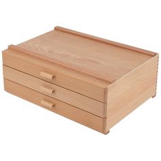 a wooden box with two drawers on top