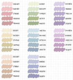 the color chart for different shades of pastel and neutrals, with text below