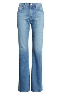 Keep it classic in low-stretch bootcut jeans made with a not-too-high high waist, full-length legs and finished hems for a polished look. 32" inseam; 19 1/2" leg opening; 10" front rise Zip fly with button closure Five-pocket style 99% cotton, 1% elastane Machine wash, tumble dry Imported Jeans Bootcut, Inspired Outfits, Polished Look, High Waist Jeans, Bootcut Jeans, Jean Coat, Designing Women, Clothing And Shoes, Full Length