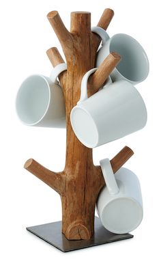 the mug tree is on sale for $ 70 00 and it's made out of wood