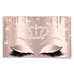 an image of eyelashes with glitters on the lashes and eyeshades in pink