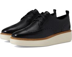 Women's Cole Haan Originalgrand Platform Wing Tip Oxford | Zappos.com Cole Haan Women Shoes Outfits, Cole Haan Women Shoes, Oxford Platform Shoes, Cole Hann, Polished Casual, Oxford Platform, Black Oxfords, Oxford Heels, Wingtip Oxford