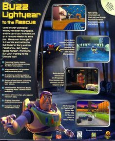 the back cover of buzz lightyear to the rescue