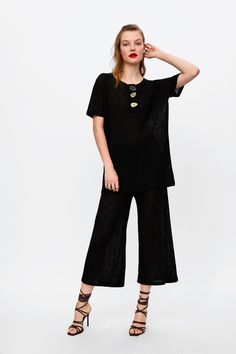 Image 1 of RIBBED CULOTTE from Zara Zara Baby, Zara Woman, Cut Work, Zara United States, Knitwear Women, Fall Trends, New Outfits