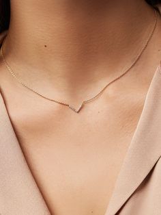 V-Necklace - Vida | Ana Luisa Jewelry Jewelry Necklace Simple, Fancy Jewelry Necklace, Fancy Jewellery, Minimal Jewelry, Fancy Jewelry, Hand Jewelry