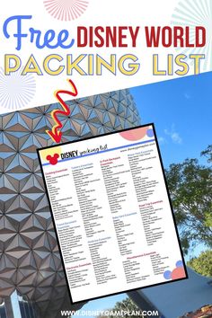 the disney world packing list is shown in front of a building