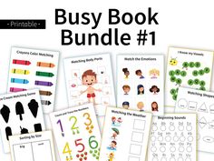 the busy book bundle 1 includes numbers, shapes, and symbols for children to learn