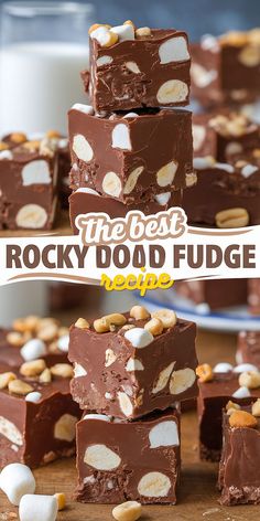 the best rocky road fudge recipe is made with chocolate and marshmallows