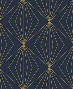 Sample Diamond Vector Navy Blue & Metallic Gold from the Etten Geometric Collection by Seabrook Navy And Gold Peel And Stick Wallpaper, Malm Hack, Front Closet, Geometric Pattern Wallpaper, Diamond Vector, Drops Patterns, Wallpaper Direct, Gold Wallpaper, Geometric Wallpaper