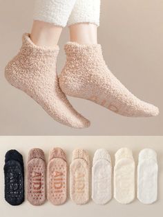 3pairs Women's Random Color Anti-slip Plush Winter Socks, Suitable For Daily Wear Multicolor    Knitted Fabric     Women Socks & Hosiery, size features are:Bust: ,Length: ,Sleeve Length: House Socks, Ankle Socks Women, Women Crew Socks, Winter Socks, Women Socks, Pajama Set Women, Inspiration Mode, Socks And Hosiery, Ankle Socks