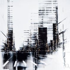 an abstract cityscape with buildings in the background