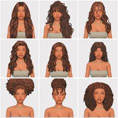 many different types of curly hair for females