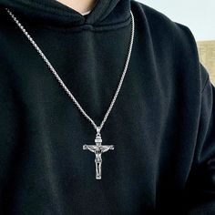 Discover the perfect blend of timeless elegance and rugged sophistication with our mens retro silver cross pendant necklace, crafted from highquality sterling silver for enduring style and durability. This striking piece offers a classical reverence with a modern twist, featuring a meticulously designed cross pendant that exudes strength and grace. Ideal for men who appreciate understated luxury, this necklace forgoes gemstones to let the intricate sterling silver craftsmanship speak for itself, Mens Cross Necklace, Sterling Silver Cross Pendant, Long Silver Necklace, Mens Silver Necklace, Silver Cross Pendant, Understated Luxury, Gold Cross Pendant, Necklace For Men, Mens Pendant