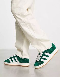 adidas Originals Campus 00s trainers in dark green | ASOS High Air Force 1, City Break Outfit, Adidas Campus 00s, Look Adidas, Basket Style, Green Makeup, Exclusive Sneakers, Adidas Spezial, Adidas Sneaker