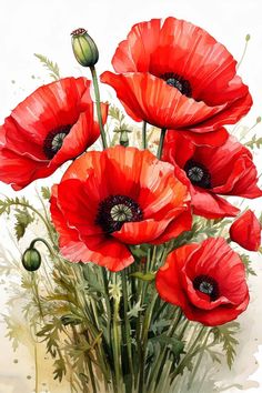 Peintures grands coquelicots rouges N° s41404- acheter dans la boutique en ligne Uwalls. Matériaux écologiques. Bas prix. Livraison rapide dans toute la France Red Poppies, Glass Painting, Art Journal, Poppies, Collage, Glass, Flowers, Red, Art