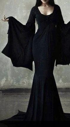 Romantic Goth Fashion Victorian, Goth Fashion Victorian, Black Goth Dress Long, Goth Dress Long Sleeve, Long Sleeve Witch Dress, Black Dress Goth Long, Vampire Formal Dress, Gothic Black Dress Long, Gothic Dress Prom