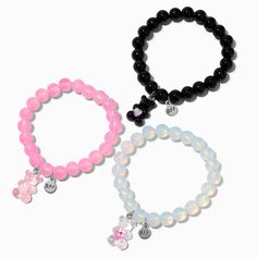 Claire's Best Friends Teddy Bear Beaded Stretch Bracelets - 3 Pack Letter Bracelet Beads, Stretch Beaded Bracelets, Bracelets For Girls, Diy Best Friend Gifts, Bff Jewelry, Bff Bracelets, Best Friend Bracelets, Sister Bracelet, Fun Bracelet