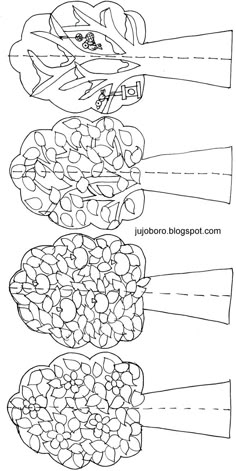 four different types of food coloring pages