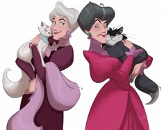 an image of two women with cats on their shoulders and one woman holding a cat in her arms