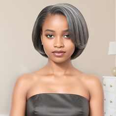 PRICES MAY VARY. 【Grey Glueless Bob Wig】Salt and pepper short bob wigs human hair can be Put On Within 30 Seconds without Any Skills, No Glue Wigs Make Installation Easier and more Convenient. Friendly for Beginners 【5x5 Glueless Gray Human Hair Wigs Material】This salt and pepper wigs for women are made from 100% unprocessed virgin human hair in its natural color, this wig is healthy, strong, and takes colors well, with minimal shedd. Expertly crafted with a pre-plucked hairline and pre-bleached Salt And Pepper Glueless Wigs, Salt And Pepper Wigs For Black Women, Salt And Pepper Braids Black Women, Luvme Hair Wigs, Grey Wigs For Black Women, Glueless Wigs Black Women, Layered Bob Hairstyles For Black Women, African American Bobs Hairstyles, Salt And Pepper Wigs