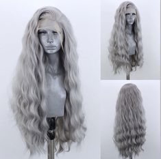 PRICES MAY VARY. lace front wigs straight wigs with high quality Average Cap Size(22.5Inch) With Adjustable Straps and 3 Combs Easy to Take High quality swiss lace, strong and soft, never hurt skin. Synthetic Hair Heat Resistant Up To 160 Degrees Same Color And Hair Style As Pic 
 Hair Material:100% High Quality Heat Resistant Synthetic Hair Fiber 
 Cap Size: FLEXIBLE & ADJUSTABLE-Average Cap Size(22.5Inch) With Adjustable Straps and 3 Combs. 
 Hair Color:Grey 
 Hair Style:Long Wavy 
 Wigs Weigh