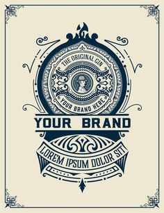 the logo for your brand with an ornate frame