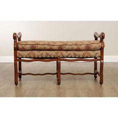 High Quality Vintage Custom Upholstered Carved Solid Wood, Distressed Finish Frame 'Os De Mouton' Window or End of Bed Bench Simple Benches, Window Benches, End Of Bed Bench, Bed Bench, Bedroom Bench, Cottage Core, Upholstered Bench, Bench, Solid Wood