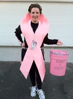 Trick or Treat for Ta-Ta’s – A few years ago on Halloween, Twin Cities 3-Day participant Jenny C. dressed up in an adorable pink ribbon costume and went trick-or-treating—not for candy, but for donations.  I LOVE this idea!!! Dig Pink Fundraising Ideas, Pink Out Ideas, October Is Breast Awareness Month, Pink Ribbon Awareness October, Fun Fundraisers, Not All Cancers Are Pink, All Cancers Matter Awareness Ribbons, Pink Day, Relay For Life