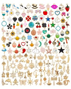 PRICES MAY VARY. 【Wholesale Bulk Charms Kit】-- The jewelry charms kit come with 160pcs gold enamel charms including 100pcs colorful gold enamel charms and 60pcs KC gold charms. Enough quantity and designs to meet your different needs for DIY crafts and jewelry making. 【Premium Alloy Material】-- These charms for jewelry making are made with a fine alloy material, which are rigidity and not bendable, bright color and not easy to fade, safe and odorless, very safe for the skin, perfect little cute Charm It Charms, Starbucks Party, Charms For Bracelets, Charms For Jewelry Making, Diy Charm Bracelet, Gold Charms, Earring Charms, Jewelry Charms, Bracelet Charms