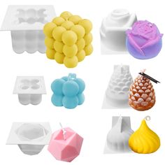 several different shapes and sizes of soaps