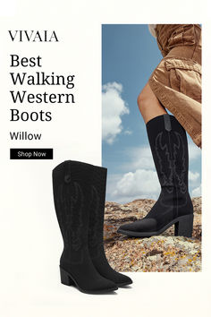 ❤️New season, new style staple! Introducing our Willow Western Boots - where fashion meets comfort flawlessly. 👢✅Wide leg shaft✅Water repellent✅Free Shipping & Returns #sandals #mules #sneakers #loafers #boots #heels #flats #shoes #womensfashion #womensshoes #fashion #outfits #ootd #sustainable #archsupport #ecofriendly #bunions #travel #winter #autumn #summer #spring #Christmas #BlackFriday #CyberMonday Western Style Mid-calf Boots With Block Heel For Spring, Casual Knee-high Boots With Stacked Heel And Pointed Toe, Western Style Medium Width Knee-high Boots For Spring, Summer Heeled Boots With Reinforced Heel, Wide Calf Spring Heeled Boots With Block Heel, Casual Knee-high Boots With Stacked Heel For Spring, Western Summer Boots With Block Heel, Western High Heel Knee-high Boots For Spring, Western Block Heel Summer Boots