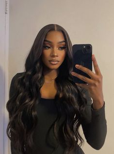 Birthday Photoshoot Hairstyles, Feminine Hairstyles Black Women, Hairstyle For Black Women, Oblong Face Hairstyles, The Nerve, Perfect Hairstyle, Hair Crush, Long Wavy Hair