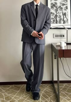 Old Suits Men Aesthetic, Men Formal Winter Outfit, Business Formal Outfits Men, Lawyer Outfit Man, Corporate Outfits For Men, Korean Formal Outfit Men, Lawyer Aesthetic Men, Men Suit Aesthetic, Graduation Suit Men