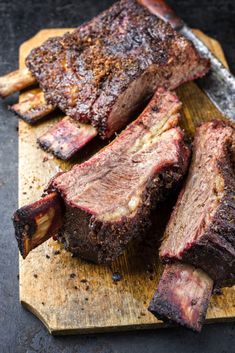 the steak is cut up and ready to be eaten