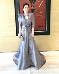 Filipiniana Dress Modern Plus Size, Ninang Dress For Wedding Philippines, Kim Chiu