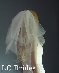 the back of a woman's wedding dress and veil