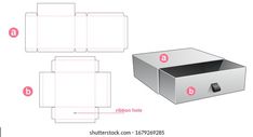 the instructions for how to make a paper box with lid and bottom opening, shown in white