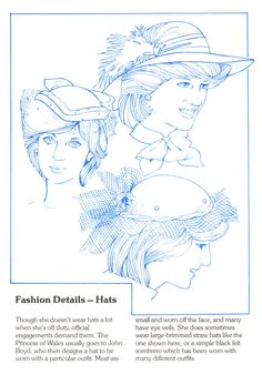 the fashion details page shows three women's hats